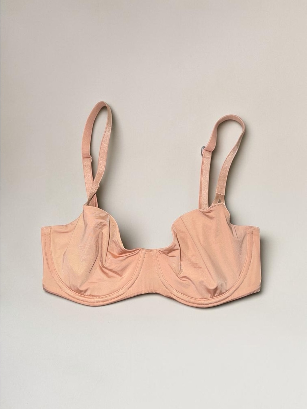 Victorias Secret Nude Second Skin Satin Underwire Balconette Bra Size 32DD